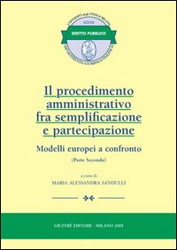 Il procedimento amministrativo fra semplificazione e partecipazione. Modelli europei a confronto. Vol. 2