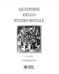 Quaderni dello studio rotale. Vol. 25: Supplemento