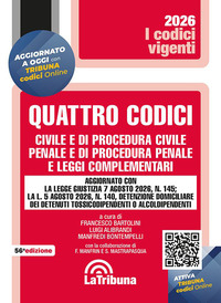 Quattro codici. Civile e di procedura civile, penale e di procedura penale e leggi complementari