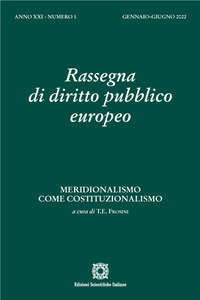 Rassegna di diritto pubblico europeo. Vol. 1: Meridionalismo come costituzionalismo