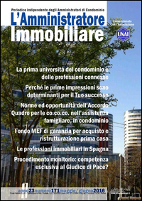 L'amministratore immobiliare. Periodico indipendente degli amministratori di condominio. Vol. 171