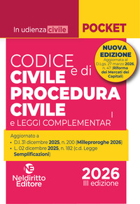 Codice civile e di procedura civile 2026 (per udienza)